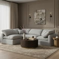 thumbnail image 2 of Meridian Furniture Indulge 129" Linen Fabric L-Shaped Modular Sectional in Gray, 2 of 10
