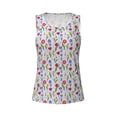thumbnail image 4 of Xecao Tulips Flowers print women's scoop neck, loose-fit workout tank tops for the gym., 4 of 9