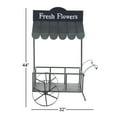 thumbnail image 4 of DecMode 32" x 21" x 44" Black Metal Flower Cart Plantstand, 4 of 15