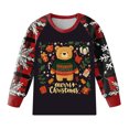 thumbnail image 5 of eczipvz Toddler Boys Christmas Reindeer Pajamas Kids Holiday Pajamas Girls Snowman Sleepwear Santa Pjs Black 3-4 Years, 5 of 5