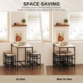 thumbnail image 3 of 5-Piece Industrial Bar Table Set with 4 Stools, Oak Wood & Black Steel Rectangular Breakfast Table for Kitchen, Dining Room or Small Apartment, Space-Saving Design, 39.4" W, 3 of 7