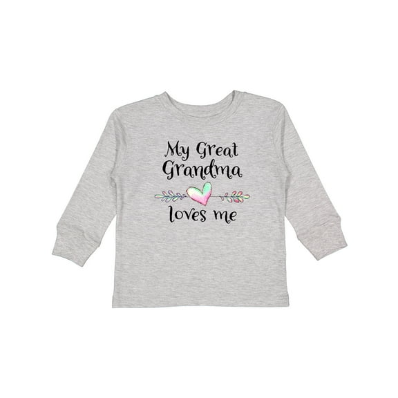 Inktastic My Great Grandma Loves Me Heart Great Grandchild Boys or Girls Long Sleeve Toddler T-Shirt
