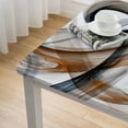 thumbnail image 5 of WYYP Swirl Brush Strokes Square Tablecloth for Outdoor Picnic Camping and Indoor Kitchen Dining Party 100% Polyester Fiber 52*52, 5 of 8