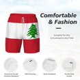 thumbnail image 3 of Mens Flag Of Lebanon Swimming Trunks with Compression Liner Beach Quick Dry Swim Shorts, 3 of 6