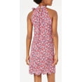 thumbnail image 3 of MAISON JULES Womens Red Ruffled Floral Sleeveless Crew Neck Short Cocktail Shift Dress XS, 3 of 4