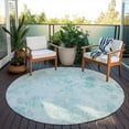 thumbnail image 6 of Addison Rugs Chantille Indoor/Outdoor Transitional Floral Aqua Washable Round Rug, 8' x 8', 6 of 6