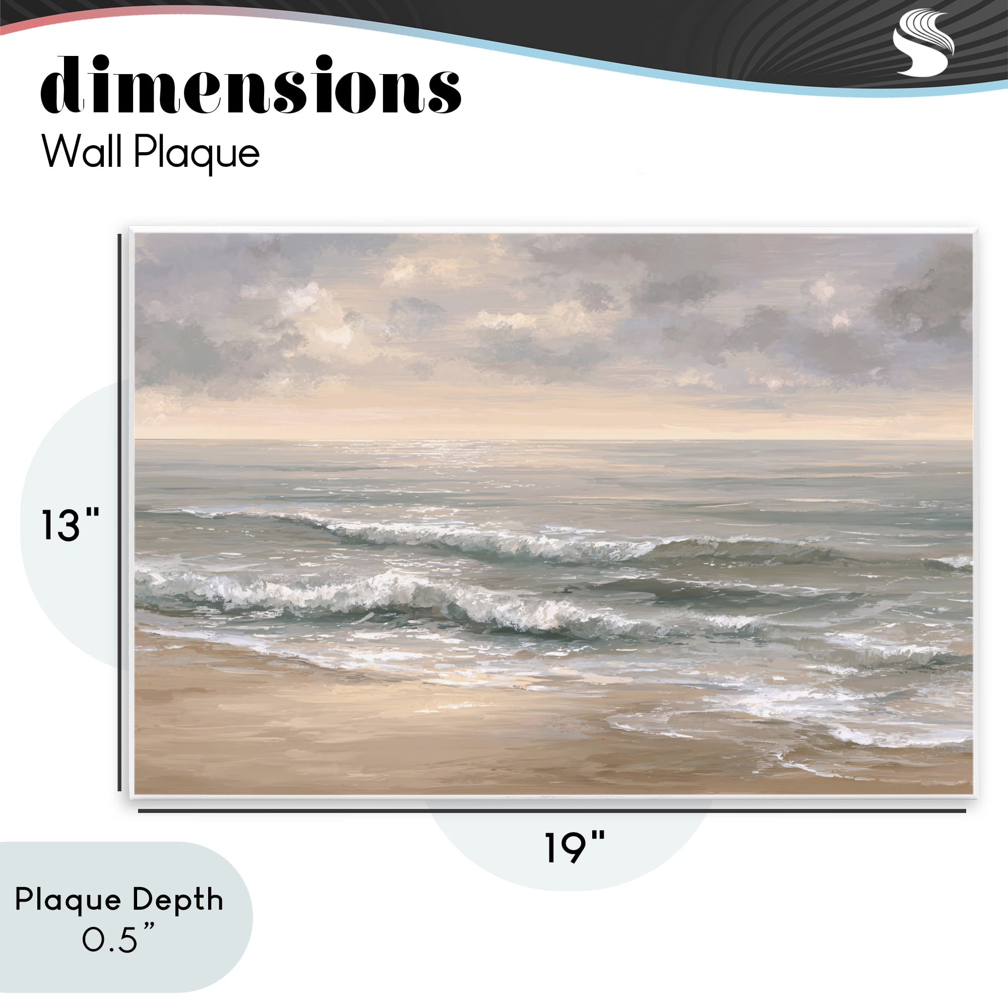 Stupell Industries Soft Rolling Beach Waves Wall Plaque Art, design by Jacky Ngan