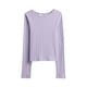 thumbnail image 1 of Remera de Manga Larga con Canalé para Niñas GAP Color Orquídea Talle M, 1 of 1