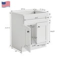 thumbnail image 4 of Brookings 30 Inch Bathroom Vanity, Shaker, Solid Wood, Fully Assembled, Sherwin WilliamsÂ® White â€“ Design House, 214569, 4 of 14