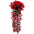 thumbnail image 1 of Realistic Hanging Artificial Vine Wedding Decoration, Romantic Artificial Plant Decorative Flower Window Ornament Wall Fake Leaf Simulation Red 1PC, 1 of 5