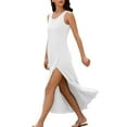 thumbnail image 6 of SHTXOZHI Summer Dresses for Women Sleeveless A-Line Side Slit Beach Casual Long Sundresses, 6 of 7