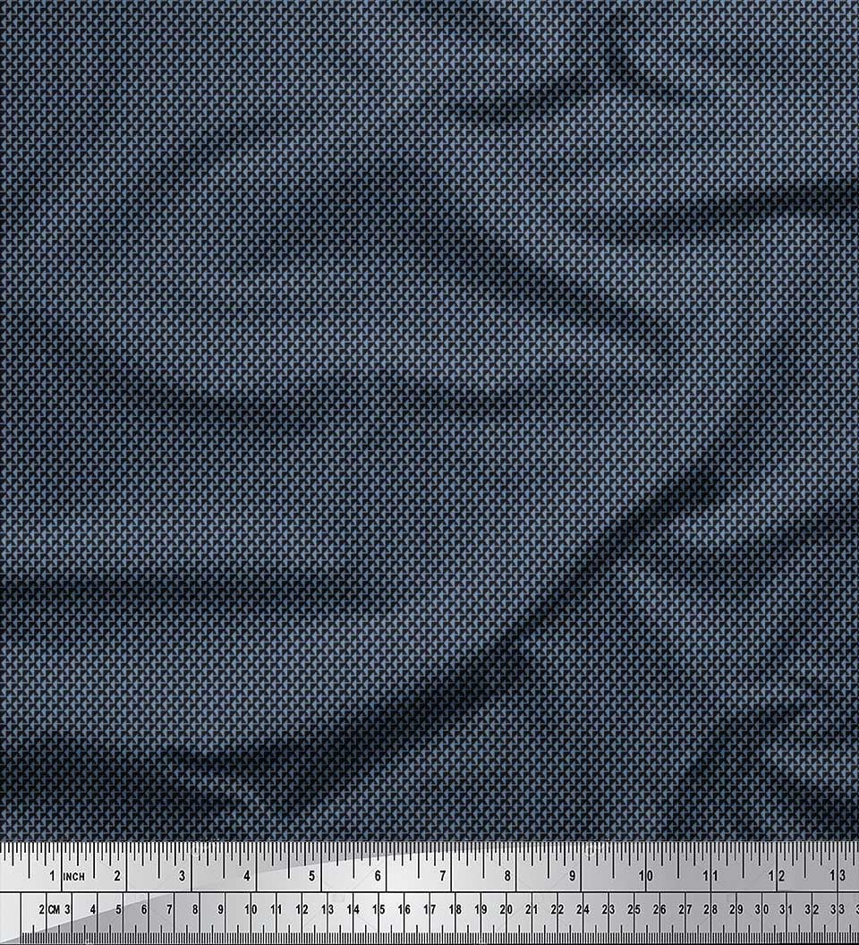 Triangular Polyester Soimoi Polyester Crepe Fabric Triangle Geometric Fabric Prints by Yard ...
