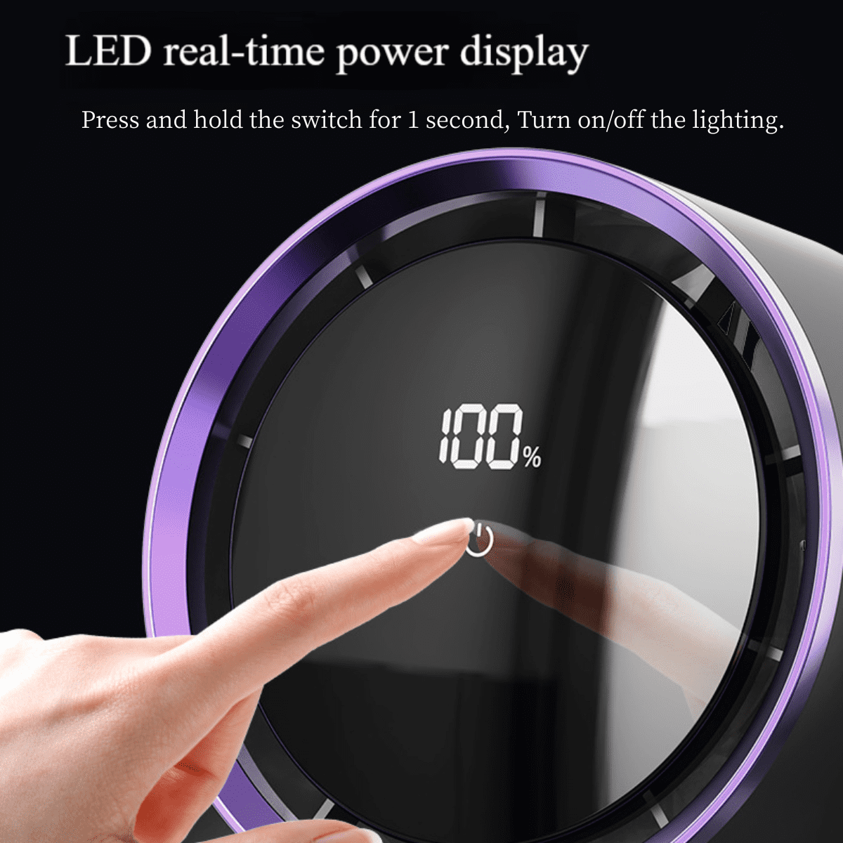 SpaceMuse Desk Fan Quiet Digital Display Portable 360°Rotate, Whole Room Air Circulator Fan with 5 Speeds, Small Travel Camping Table Fan for Bedroom, Gray