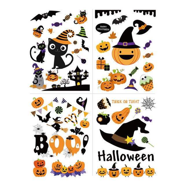 Etiqueta engomada de la pared de la casa embrujada de Halloween Etiqueta engomada de Halloween esmerilada de PVC Wmkox8yii gf10489