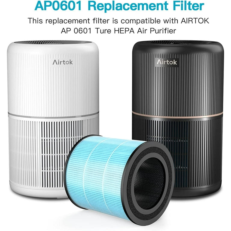 AIRTOK AP0601 4-Stage Air Purifier Replacement Filters, H13