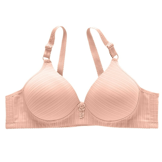 ManxiVoo Side Folded Full Coverage Wireless Bra for Women Soft Lightweight Support Minimizer with Wide Band XL Size Pink