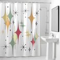 thumbnail image 2 of Colorful Stars Shower Curtain, Vintage Red Green Yellow Star Shiny Diamonds Waterproof Shower Curtain Set with 12 Hooks Lightweight Bath Curtains Fabric Bathroom Decor 60x72 Inches, 2 of 9