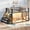 Black +Metal + Twin over Twin, variant on Twin Over Twin Bunk Bed with LED Lights, Drawers & Storage, Metal Frame,Black