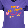 thumbnail image 4 of Inktastic I'm Grandma's Favorite with Arrow and Hearts in Pink Women's V-Neck T-Shirt, 4 of 5