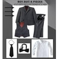 thumbnail image 3 of ETHAN 5-Piece Formal Suit Set Includes Suit Jacket,Comfort Waist Dress Pants,Vest,Dress Shirt,Necktie and Bow Tie 20, 3 of 8