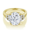 thumbnail image 2 of Gem Stone King 18K Yellow Gold Plated Silver Ring Set with Moissanite (5.53 Cttw) (Size 6), 2 of 4