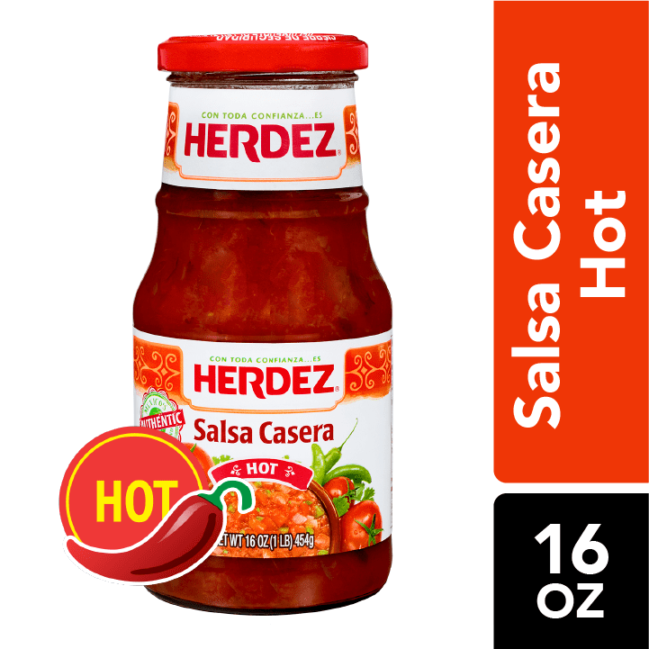 Herdez Salsa Casera, Hot, 16 Oz