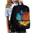 thumbnail image 3 of KUIFORTI Basketball Backpack For Girls Middle School Watercolor Backpack for Kids Elementary School Boys Bookbag 17 Inches Travel Daypack Trip Shoulder Bag with Front Compartment, 3 of 6