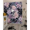 thumbnail image 4 of Shower Curtains for Bathroom-36"x72",Watercolor Skull Flower Leaves Waterproof Bath Curtain Grommet Shower Curtain Set with Hooks,Halloween Horror Bone Washable Bath Accessories, 4 of 6