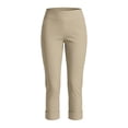 thumbnail image 6 of ClodeEU Women's High Waist Straight Leg Cropped Pants,Casual Office Capri Trousers with Pockets Beige,Women's Plus L, 6 of 8