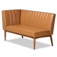 thumbnail image 4 of Baxton Studio Daymond Mid-Century Modern Tan Faux Leather Upholstered and Walnut Brown Finished Wood 2-Piece Dining Nook Banquette Set, 4 of 8