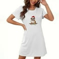 thumbnail image 4 of Aobny Sleep Dress Plus Size Women Christmas Short Night Gowns Short Sleeve Crew Neck White Womens Warm Pajamas,XL, 4 of 5