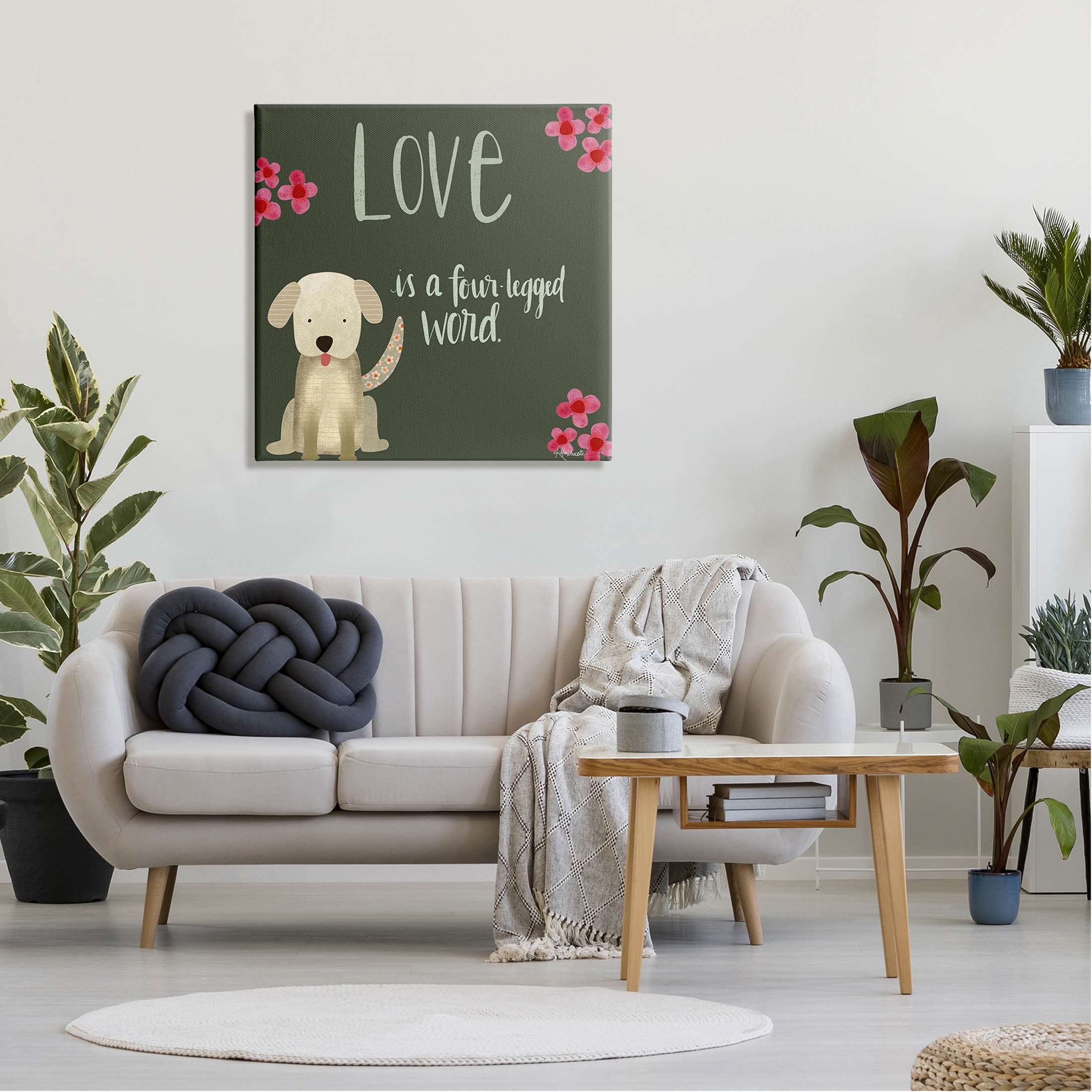 Stupell Industries Love Four-Legged Word Animal Lover Graphic Art Gallery Wrapped Canvas Print Wall Art, Design by Katie Doucette
