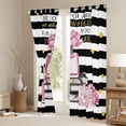 thumbnail image 3 of Manfei Pink Romantic Flower Black Out Curtains,Chic Perfume Curtains Pack of 2 (42x63 Each),White Black Geometric Striped Bedroom Curtains For Girls Kids,Microfiber Bedroom Decor, 3 of 6