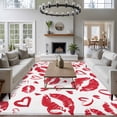 thumbnail image 3 of 5'x7' Area Rugs for Living Room Bedroom, Kiss Marks Washable Rug Carpet Runner Indoor Outdoor, Valentine's Day Lips Print Love Red Vintage Non Slip Floor Mats Area Rug for Kitchen, Nursery, 3 of 8