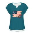 thumbnail image 4 of HEILAU 4th of July Shirts for Women Independence Day American Flag Graphic Tees Patriotic Summer Tops Loose Fit Casual V Neck Cap Sleeve T Shirt, 4 of 7