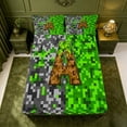 thumbnail image 5 of meiyoeat Classic Pixel Miner Games Bed Sheets For Boys,Monogram Letter A Full Size Sheets,4-Piece,1 Flat Sheet,1 Fitted Sheet and 2 Pillowcases, 5 of 6