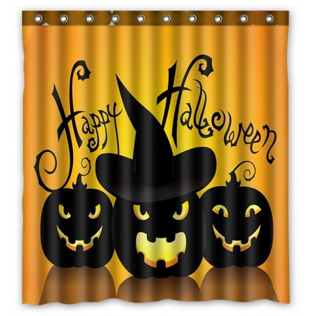 ZKGK Happy Halloween Waterproof Shower Curtain Bathroom Decor Sets with Hooks 66x72 Inches