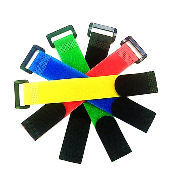 WRISTBIQUE 8Pcs Portable Adjustable Black Buckled Sticker Strap for Secure Luggage and Bags