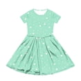 thumbnail image 3 of CCRFTGI Dresses for Kids Girls Size 10-12 Basic Short Sleeve 2026 Summer A Line Skater Dress Funny Polka Dots Dresses Party Girls Fashion Mint Green 5-6 Years, 3 of 5