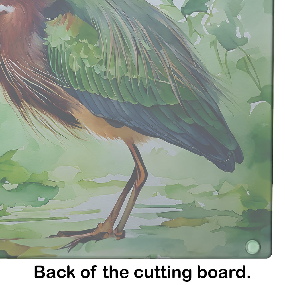 Green Heron Glass Cutting Board 12 in x 15 in
