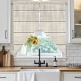 thumbnail image 6 of Beige Wood Grain Swag Valances for Windows, Kitchen Curtains 36 Inch Length 2 Panels Set, Rustic Retro Wooden Plank Farmhouse Short Curtains for Small Windows Rod Pocket Cafe Curtains Drapes 28"x36", 6 of 8