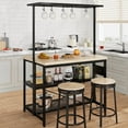 thumbnail image 1 of Kojooin Kitchen Island Storage Bakers Rack Multi-Functional Microwave Oven Stand Shelf with 3 Tier Storage, Metal Coffee Bar Table for Dining Living Room, 1 of 8