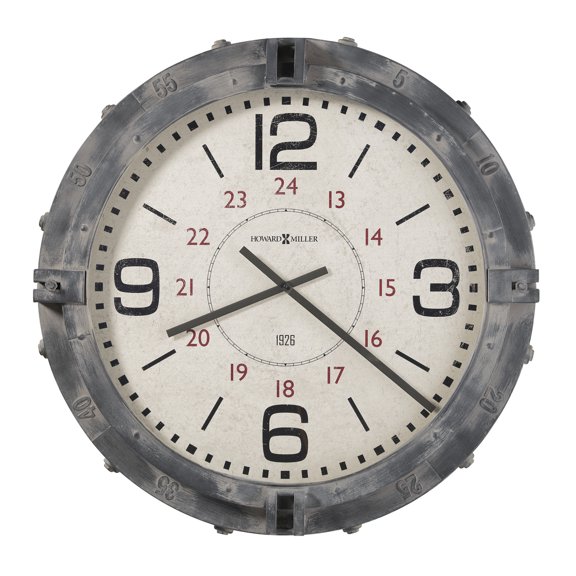 Howard Miller 625659 31-3/4" Diameter Seven Seas Metal Analog Wall Mounted Clock - Grey