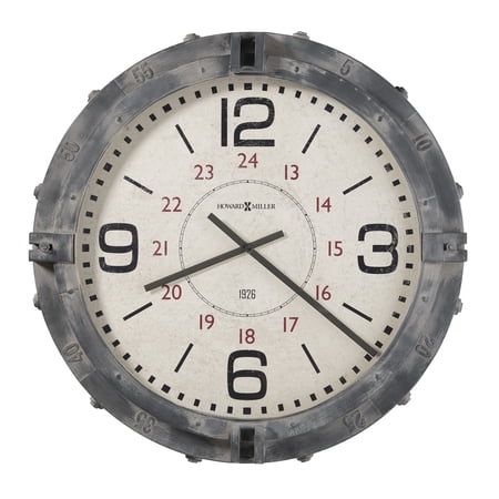 Howard Miller 625659 31-3/4 Diameter Seven Seas Metal Analog Wall Mounted Clock - Grey