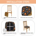 thumbnail image 4 of Gray Halloween Pumpkins Skulls and Bones Seat Covers for Dining Room Chairs Set Of 4,Stretch Printed Washable Chair Seat Cover with Elastic Ties and Button,Removable Waterproof Couch Cushion Covers, 4 of 6