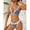 Blue Two Piece Swimsuit Bikini Set for Women, variant on Fall Stylish 2024 SMihono Women's Ribbed Triangle Bikini Set High Waist Swimsuit Bathing Suits Two Piece Blue 4