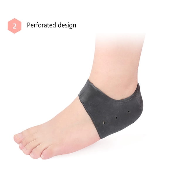 1 Pair Heel Braces Reusable Relief Unisex Unisex Protectors Breathable Soft Gel Insole Women Men Shoe Inserts Personal Care Gifts Home Black