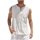 thumbnail image 2 of Camiseta sin mangas con cuello en V para hombre, color liso, moderna, holgada, informal, con cordón y bolsillo, sin mangas, de poliéster, 2 of 6