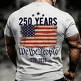 thumbnail image 3 of XINPING 250th Anniversary USA Shirt Men Men’s 250 Years Patriotic T-Shirt, Crew Neck Short Sleeve Casual Tee, Independence Day American Flag Print with Multi Color Options, 3 of 6