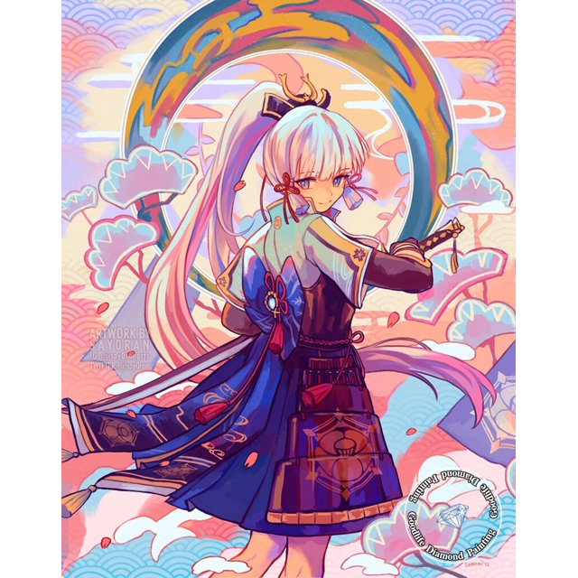 Pintura de diamantes 5D DIY Genshin Impact Yae Miko, mosaico de niña de dibujos animados, juego de punto de cruz, artesanía de fantasía, diamantes de imitación, decoración del hogar